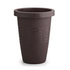 Vaso Redondo De Plantas 32 Lts Café Plástico Grego Resistente Flores Artificiais Decoração Jardins - Plasmont