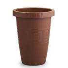 Vaso Redondo Grego 21 Litros 3 Peças De Plástico Terracota Kit Jardim Flores Horta