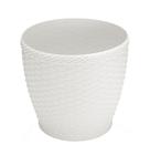 Vaso Redondo Rattan Branco Grande 22l 33x35cm de Diametro de Plastico - Injeplastec