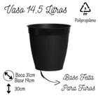 Vaso Redondo Rattan Preto Flor Planta e Arvore Frutífera Jardim Varanda 14,5 Litros Plasnew