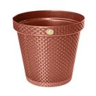 Vaso Redondo Rattan Terracota 43 Cm 36 Litros Marrom