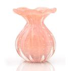 Vaso Trouxinha Em Cristal Murano Rosa - São Marcos 14Cm