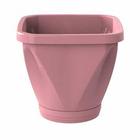 Vaso Uninjet Quadrado com Prato Rosa - Tamanho 22