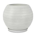 Vaso Vasart Relevo Esfera Antique Branco - 30x32cm