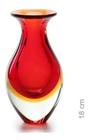 Vaso Vasinho Decorativo Cristal Murano - Bicolor Vermelho N2