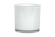 Vaso vidro cilindrico branco polones - TS Brasil