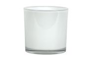 Vaso vidro cilindrico branco polones