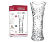 Vasos Decorativos Gourmet Sala Mesa e Estante 19cm Cristal Detalhado Vidro Transparente