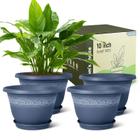 Vasos para plantas Goproauto de 25 cm com orifício de drenagem, pacote de plástico com 4