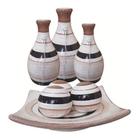 Vasos Trio Garrafas E Centro De Mesa 3 Esferas Black Beige