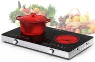 VBGK Cooktop Elétrico 24" 2400W 2 Queimadores Controle de Botão (Preto)