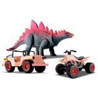 Veículos e Figura - Dino Island Adventure - Jipe, Quadriciclo com Estegossauro - Silmar
