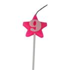 Vela Aniversário Estrela Rosa Numero 9