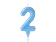 Vela Aniversário Número Candy Colors Tom Pastel Azul 1 Unidade