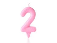 Vela Aniversário Número Candy Colors Tom Pastel Rosa 1 Unidade - Plac