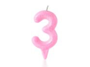 Vela Aniversário Número Candy Colors Tom Pastel Rosa 1 Unidade