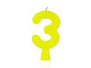 Vela Aniversário Número Neon Amarelo Festa 1 Unidade - Plac