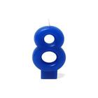 Vela Aniversário Solid Colors Azul Número 8 - 01 unid - Silverfestas