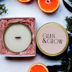 Vela Aromática Madeira e Laranja 90g - Glass & Glow