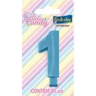 Vela Candy Azul - 01 Unidade Festcolor