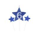 Vela de Aniversário New Star Azul - Número 6