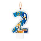 Vela De Aniversário Numeral Sonic ul N 2 Bolo Festas - Regina