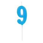Vela de Aniversário Número 9 Azul 4,5 cm Silver Plastic