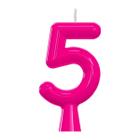 Vela De Aniversário Número Neon Rosa - PartiuFesta