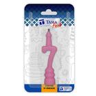 Vela De Aniversário Números Rosa Com 1 Un.