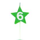 Vela de Aniversário Star Verde - Número 6