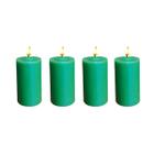 Vela Decorativa verde 4 uni 6cm Decoração - Velas de Fátima