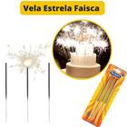 Vela Estrela Faísca Estrelar Festa Comemorações - 3 unidades - 1 Cartela - Bompack