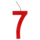 Vela Festa Aniversário 8cm Vermelha Número 7 Com 1 Unidade