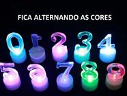 Vela Numerica Led Base Dourada Comemorações Aniversário 8cm "0"