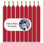 Vela Palito Colorida Atacado 50 unidades Vermelha 100% Parafina - Velas de Fátima