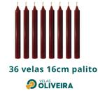 Vela Palito Marrom 36 Unidades 16cm 15,8 - (Por Kilo) 100% Parafina - Velas Oliveira