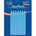 Vela Palito Para Aniversário Palitinho Com 24 Unidades - Cor Azul