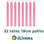 Vela Palito Rosa 32 Unidades 18cm 15,8 - (Por Kilo) 100% Parafina - Velas Oliveira