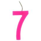 Vela Para Aniversário Rosa Número 7 Com 8cm - 1 Unidade