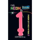 Vela Rosa Neon - 01 Unidade - Festcolor