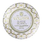 Vela Voluspa Suede Blanc Mini Tin 25h de tempo de queima