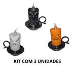 Velas Decorativas Sombrio Para Halloween Pisca Pisca Colorido Kit ou Unidaxde