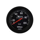 Velocímetro Mecânico 0-100 Km/h (w=0,625) 85mm Preto Willys
