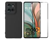 Velvet Case Película 3D Vidro 9H para Moto G75 5G 6.8