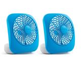 Ventilador alimentado por bateria O2COOL Treva de 5 polegadas e 2 velocidades azul, pacote com 2