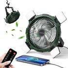 Ventilador de acampamento Rychi 8000mAh com lanterna LED, controle remoto e gancho