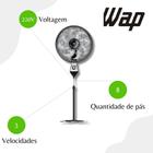 Ventilador De Coluna 50cm 8 Pás Flow Turbo Wap FW009221 Preto - 220V