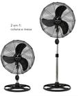 Ventilador De Coluna E Mesa50Cm Preto Pintura Epóxi Preta - VENTISILVA