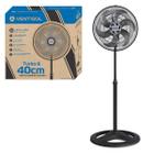 Ventilador De Coluna Preto 40cm Turbo 6 Pás 220V Ventisol