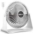 Ventilador de mesa BESKAR USB pequeno de 6 polegadas, 3 velocidades, rotação de 360, branco